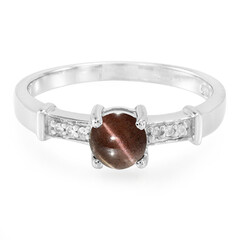 Anillo en plata con Escapolita ojo de gato