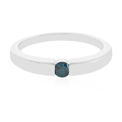 Anillo en plata con Diamante azul I3