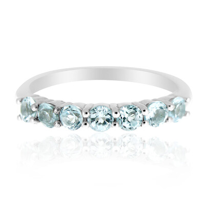 Anillo en plata con Topacio azul cielo
