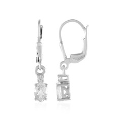 Pendientes en plata con Topacio blanco