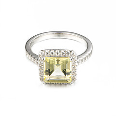 Anillo en plata con Citrino de color limón