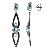 Pendientes en oro con Aguamarina de Brasill AAA (CIRARI)