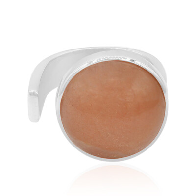 Anillo en plata con Piedra de luna naranja (MONOSONO COLLECTION)