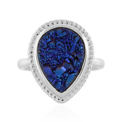 Anillo en plata con Ágata azul cobalto brillante