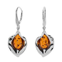 Pendientes en plata con Ámbar báltico