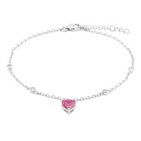 Brazalete en plata con Topacio rosa