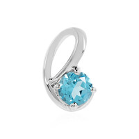 Colgante en plata con Topacio azul suizo