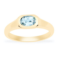 Anillo en oro con AAA Aguamarina