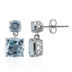 Pendientes en plata con Topacio azul cielo