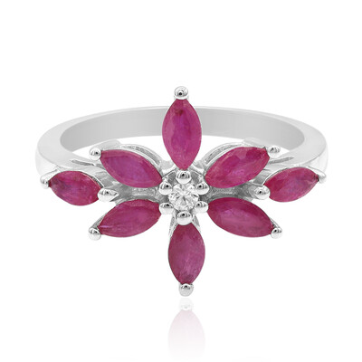 Anillo en plata con Rubí de Madagascar