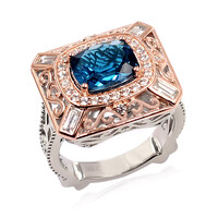 Anillo en plata con Topacio azul de Londres (Dallas Prince Designs)
