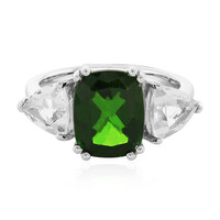 Anillo en plata con Diópsido de Rusia