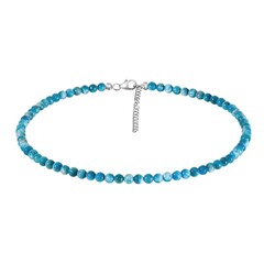 Collar en plata con Apatita azul neón