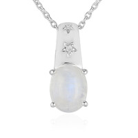 Collar en plata con Piedra de Luna arcoíris