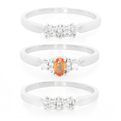 Anillo en plata con Zafiro Padparadscha