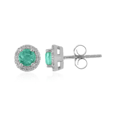 Pendientes en plata con Esmeralda de Rusia