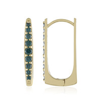 Pendientes en oro con Diamante azul VS1