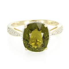 Anillo en oro con Turmalina cuprífera