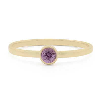 Anillo en oro con Zafiro rosado