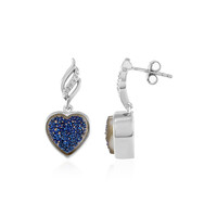 Pendientes en plata con Ágata azul brillante