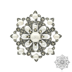 Broche en plata con Perla Freshwater