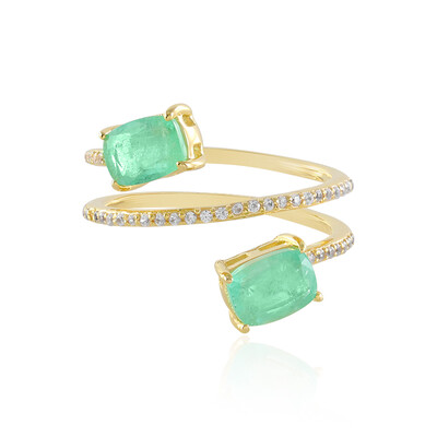 Anillo en plata con Esmeralda de Rusia