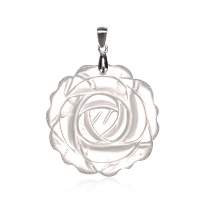 Colgante en plata con Cuarzo blanco