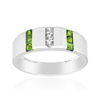 Anillo en plata con Diópsido de Rusia