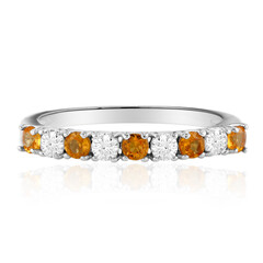 Anillo en plata con Granate espesartina