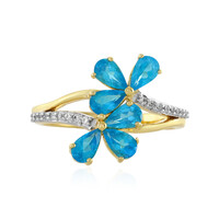 Anillo en plata con Apatita azul neón