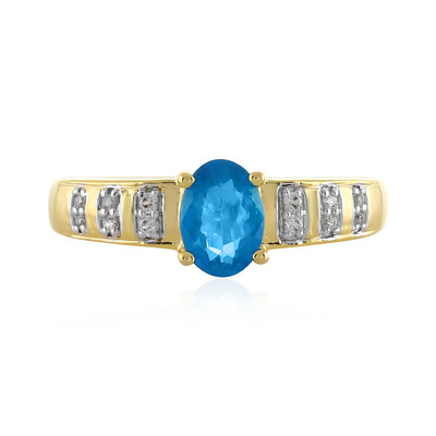 Anillo en plata con Apatita azul neón