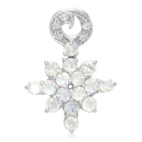 Colgante en plata con Piedra de Luna arcoíris