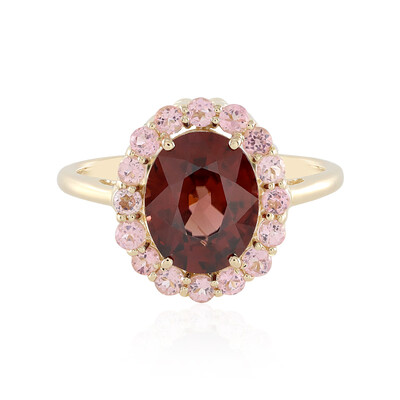 Anillo en oro con Zircón caoba