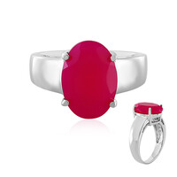 Anillo en plata con Calcedonia frambuesa