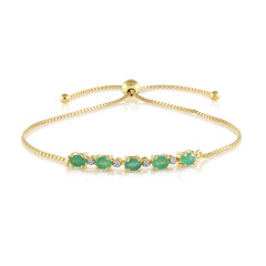 Brazalete en plata con Esmeralda de Zambia