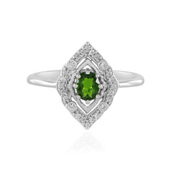 Anillo en plata con Diópsido de Rusia