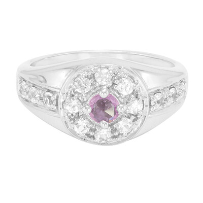Anillo en plata con Zafiro de Ceilán púrpura no calentado