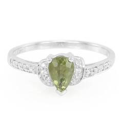 Anillo en plata con Turmalina cuprífera