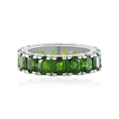 Anillo en plata con Diópsido de Rusia