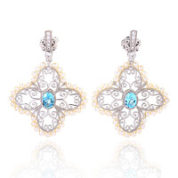 Pendientes en plata con Topacio azul cielo (Dallas Prince Designs)