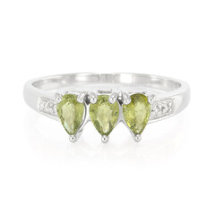 Anillo en plata con Turmalina cuprífera