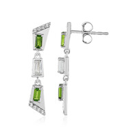 Pendientes en plata con Diópsido de Rusia