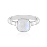 Anillo en plata con Piedra de Luna arcoíris