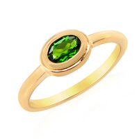 Anillo en plata con Diópsido de Rusia
