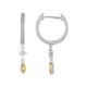 Pendientes en plata con Zircón amarillo