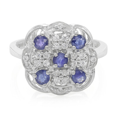 Anillo en plata con Zafiro de Kanchanaburi