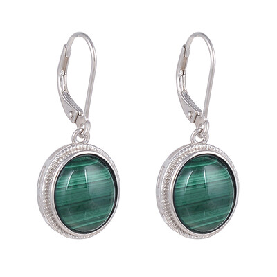 Pendientes en plata con Malaquita