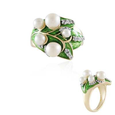Anillo en plata con Perla blanca Freshwater (Adela Silber)
