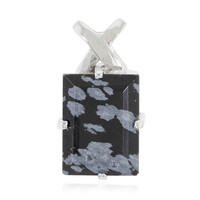 Colgante en plata con Obsidiana Copo de Nieve