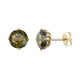 Pendientes en oro con Moldavita (dagen)